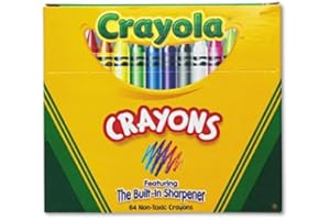 CRAYOLA Classic Color Crayons in Flip-Top Pack with Sharpener, 64 Colors