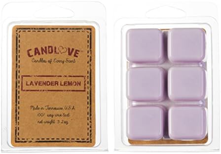 CANDLOVE Scented Wax Melts 100% Soy Wax Cubes 3.2 Ounces (1, Lavender Lemon)
