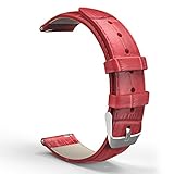 22mm Quick Release Universal Watch Band, MoKo Leather Crocodile Pattern Strap for Amazfit/Samsung Gear S3 Frontier/S3 Classic/Motorola Moto 360 2nd Gen 46mm/Garmin Vivomove/Huawei 2 Classic, RED