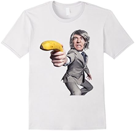 Mens Banana Pistol Guy T-Shirt XL White