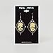 Gothic Lolita Skull Cameo Ivory on Black Dangle Earrings with Austrian Crystals