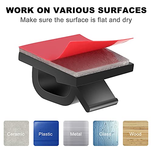 60 PCS Adhesive Cable Clips, Upgraded Wall Wire Clips for Cable