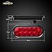 Partsam 4Pcs 6 Inch Red Oval Led Trailer Tail Lights 10 LED Sealed Stop Turn Tail Brake Lights 10 LED Flush Mount Hardwired with Rubber Grommet Waterproof 12V(Not Plug and Play)
