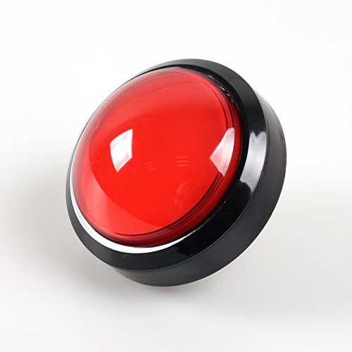 EG Starts 12V 100mm Big Dome Convex Type LED Lit Illuminated Push Buttons For Arcade Machine Video Games Parts & Red