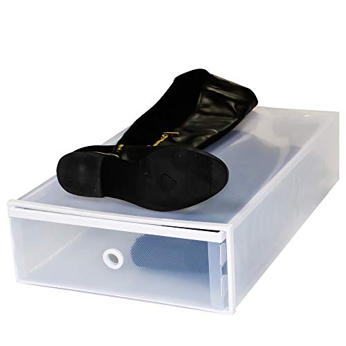 FIXSMITHTransparentBootStorageBoxes,2 Pack Plastic Boot Containers