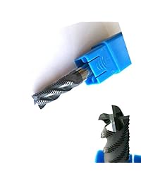 jerray  Herramientas de Corte Solid Roughing fresas de carburo, HRC45 con TiAlN Coated, 4 flautas vástago, diámetro de 1 4", 1 4", 3 4" de longitud de corte, 2" longitud total