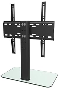 RICOO LCD TV Ständer Fernsehtisch Standfuss Glas Standfuß Halterung