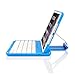 Luxmo Aluminum 360 Swivel Rotating Stand Case Cover Built-in Bluetooth Keyboard for Ipad Mini & iPad Mini with Retina Display Blue