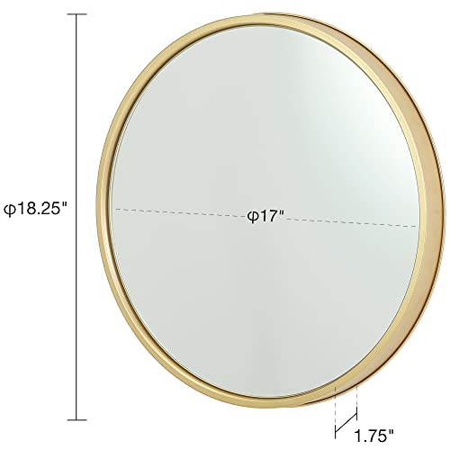 RiteSune Round Gold Wall Mirror 18" for Vanity Bathroom Bedroom Entry Dining Room Living Room