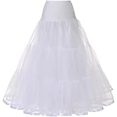 METEMEI Women's Floor Length Wedding Petticoat Long Underskirt for Formal Dresses