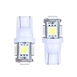 LLCJ 2 x Super Bright 194 168 2825 T10 5-SMD White 5050 LED Car Lights Bulb