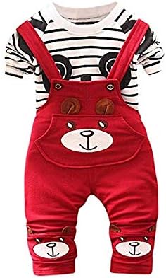 Pocciol Cute 0-24M Baby Boys Girls Clothes Set, Toddler Kids Panda Print Tops + Pants Overalls Outfit