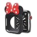 Soft Silicone Mouse Ears Protective Case Disney Character Compatible with I Watch Series 4 40MM 44MM for Kids（Black+Red,40MM）