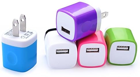 Wall Charger, NonoUV 5-Pack 1Amp Universal Home Travel Charger Plug USB Charging Adapter for iPhone 7/6/6S Plus, Samsung Galaxy S5 S7 S6 Edge, Note3 4 5, HTC, LG, Sony, PS4, Goggle, Nokia more Phones