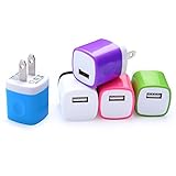 Wall Charger, NonoUV 5-Pack 1Amp Universal Home Travel Charger Plug USB Charging Adapter for iPhone 7/6/6S Plus, Samsung Galaxy S5 S7 S6 Edge, Note3 4 5, HTC, LG, Sony, PS4, Goggle, Nokia more Phones