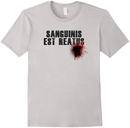 Mens Sanguinis Est Reatus Shirt blood debt in latin Small Silver
