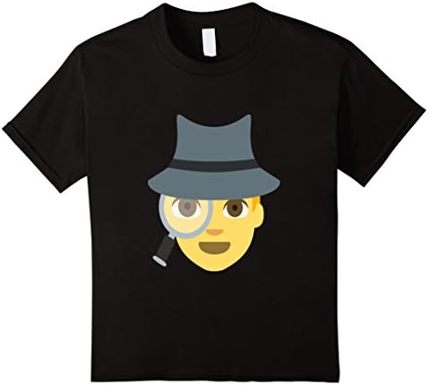 Kids Emoji T Shirt Spy Detective Magnifying Glass Hat Private 6 Black