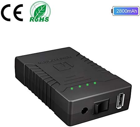 HitLights 12V Battery Pack, 12V DC / 5V DC (USB) Rechargeable 2800mAH Lithium-Ion Battery Pack Includes Charger - Portable Li-ion Battery Bank for LED Strip Light, Phones Charges and More