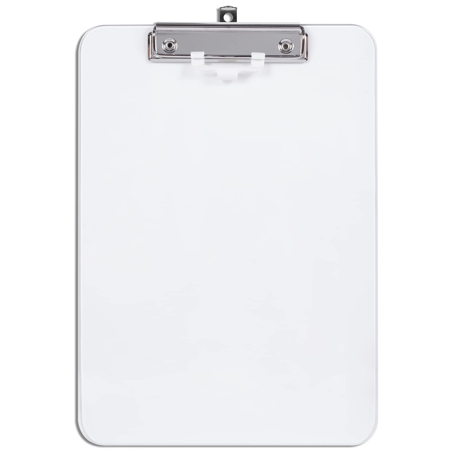 Hongri Plastic Clipboard with Pen Holder, Clear 8.5x11 Letter Size Clip Board for Classroom, Office, Students, Nurses and Women, Low Profile Clip, Size 12.5 x 9 in