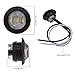 KaTur 3/4 Round LED Front Rear Side Marker Indicators Light Waterproof Bullet Clearance Marker Light 12V for Car Truck (White)