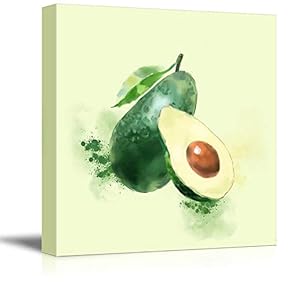 Canvas Wall Art Beautiful Fruits Avocado Painting Artwork for Home Prints Framed - 12x12 inches