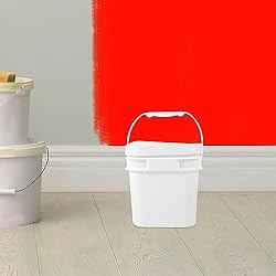 Alipis Paint Bucket with Lid 1 Gallon White Plastic