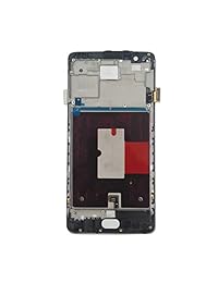 Swark AMOLED Pantalla compatible con OnePlus 3 3T A3010 OnePlus Three 3 A3000 A3003 Pantalla táctil digitalizador de montaje con marco (negro)