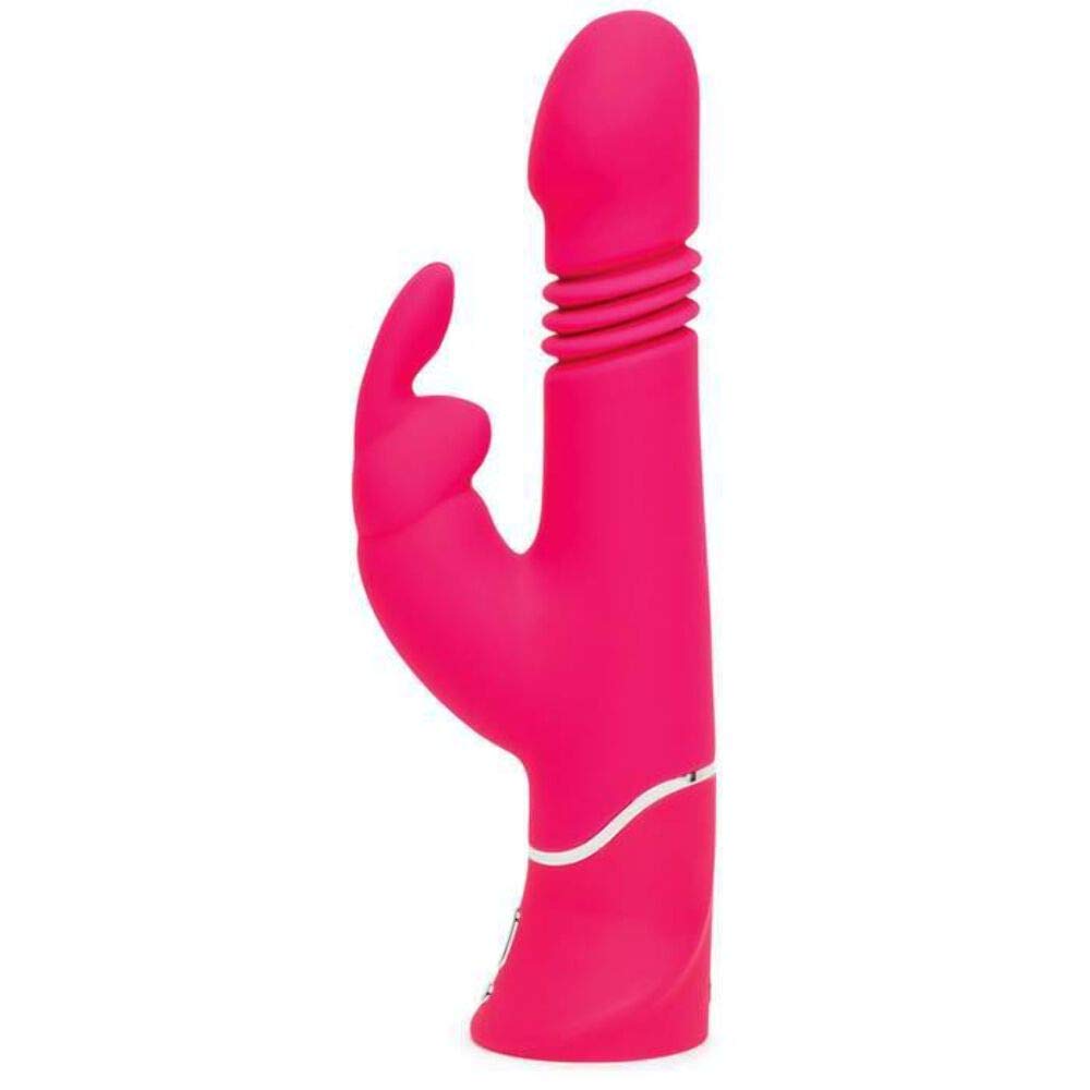 Happy Rabbit Thrusting Realistic Rechargeable Rabbit Vibrator, Pink