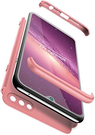 sigua Compatible OPPO F9 Phone Case,360°Full Body Shockproof Ultra-Thin 3 in 1 Case, Slim PC Cover Shell Full Body Coverage Hard Protective Case + Tempered Glass Screen Protector .Rose gold