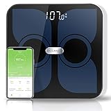Bathroom Smart scale Fat Scale Analyzer, Digital Weighing scales - Wireless Smart Body Scale Composition Monitor Compatible Weight, Fat, Water, BMI, BMR, Muscle Mass with App Tracker