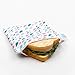 Bumkins Sandwich Bag / Snack Bag, Reusable Fabric, Washable, Food Safe, BPA Free, 7x7 – Raindrops