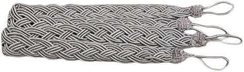 Homeleii 2 Pairs Multi-Colors Window Curtain Rope Tiebacks Indoor Outdoor Use Home Rome Decor (Grey)