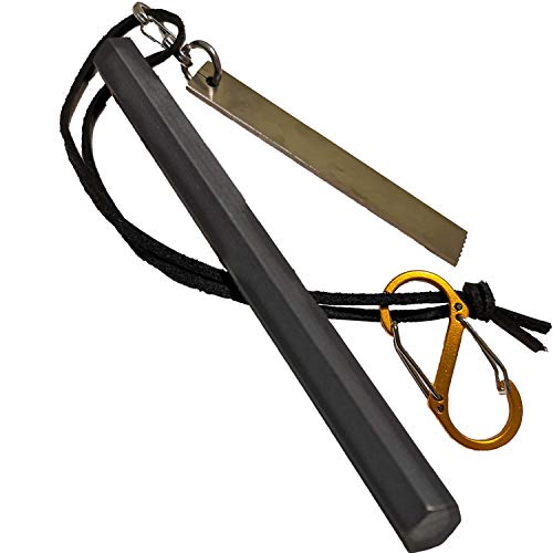 BSGB Fire Starter 1/2″ Diagonal Length Hexagon Fire Steel 6″Lengths 25,000+ Strikes Survival Ferro Rod with High Speed Steel Pro Striker & Leather Lanyard