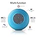 Waterproof Bluetooth Shower Speaker, BoNBoN Water Resistant Handsfree Portable Wireless Shower Speaker ,Build-in Microphone, Solid Suction Cup, 6 hrs Play Time,Blue