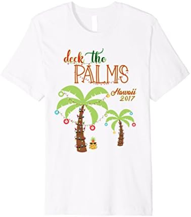 Mens Hawaiian Christmas T Shirt-Hawaii 2017 Family Vacation Tee 2XL White