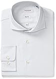 Isaac Mizrahi Men's Slim Fit Solid Broadcloth Cut Away Collar Dress Shirt, White, 16" Neck 34"-35" Sleeve