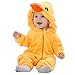 IDGIRL Unisex-baby Winter Flannel Romper Duck Onesie Outfits Suit DUCK 70CM Yellow Duck 3-5 Months