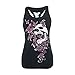 Women Butterfly Skull Shirt , Women Hollow Out Top , ONEMORES Women Summer Sleeveless Tank tops Loose Cotton Blouse