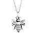 YFN Bee Necklace Sterling Silver Bumble Bee Queen Bee Bumblebee Honeycomb Pendant Necklace (Bee Necklace)