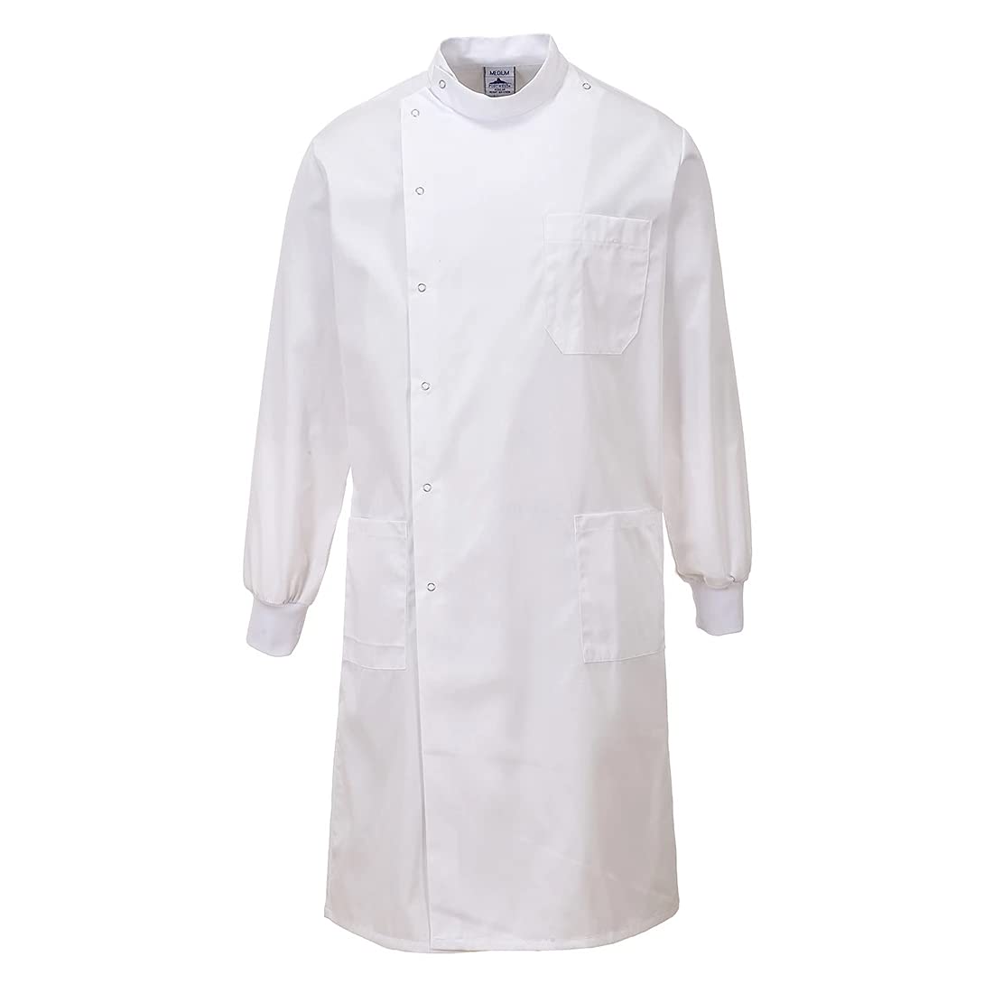 Portwest C865 Howie Texpel Finish Lab Coat with Pockets - Water Repellent Durable Lab Workwear Jacket, White, L