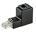 J&D Ethernet Adapter, Ethernet RJ45 / 8P8C Male to Female Right Angle Adapter (90 Degree) Support Cat6 / Cat5e / Cat5 Standard LAN Cable