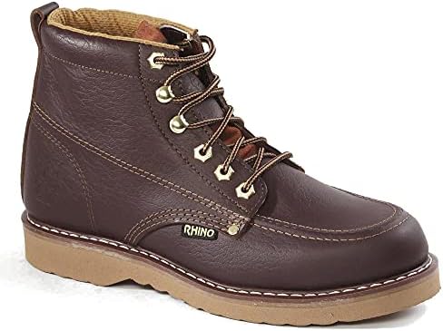 Rhino Work Boots Mens 9 Brown Leather Steel Toe 90222 Western RHINO 90S22 MENS LEATHER STEEL TOE WESTERN WORK BOOTS sz 7.5  main image 3