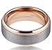 King Will Duo 8mm 10mm Men's Titanium/Tungsten Carbide Rose Gold Wedding Ring High Polish
