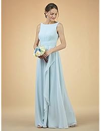 Alicepub Vestido largo de gasa para dama de honor, vestido de noche, vestido de baile