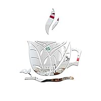 Lovewe 30x38cm Coffee Cup Mirror Wall Stickers,Acrylic 3D Coffee Cup Combination Mirror Effect Wall Sticker Decal Home Decor (Silver)