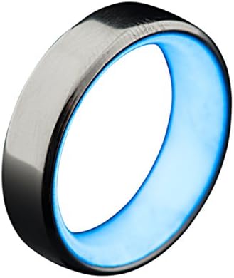 Men’s Titanium Glow Ring – Handcrafted, Minimalist, Titanium Band with Luminescent Interior charged with UV Light