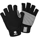 FitsT4 Unisex 3/4 Finger Surfing Gloves for Water Ski, Canoeing, Windsurfing, Kiteboarding, Sailing, Jet Skiing and Stand-UP Paddle Boarding Adjustable Wrist Cinch, Comfortable Fit