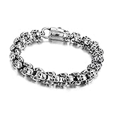 Men's Bracelet BlueFox Skull Titanium steel Link bracelet,pack 1,8.5