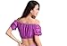 ZLTdream Belly Dance Lanterns Short Sleeve Bra Top With Chest Pad Purple