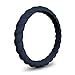Enso Rings Stackable Braided Silicone Wedding Ring – Hypoallergenic Unisex Stackable Wedding Band – Comfortable Minimalist Band – 2.5mm Wide, .8mm Thick (Midnight Blue, Size 6)
